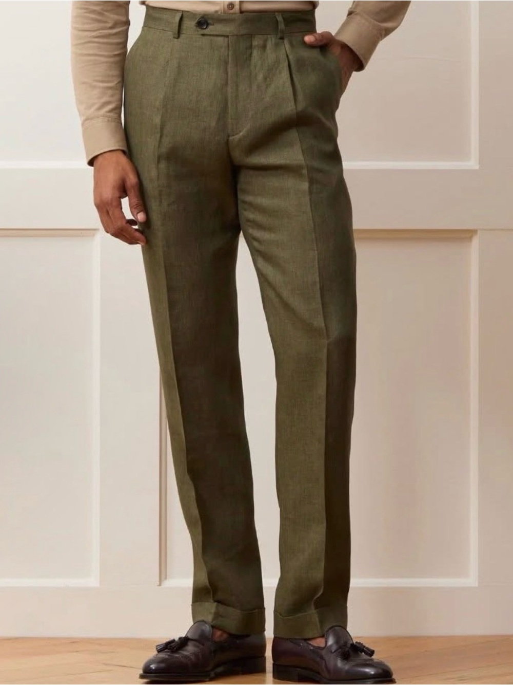 Men's Todd Snyder 34x30 Tailored Italian Linen Trousers (Measures 34x28)